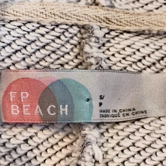 FP Beach Free People Gray Ocean Avenue Hood Pockets Oversized Shapeless Dress S - Picture 7 of 7